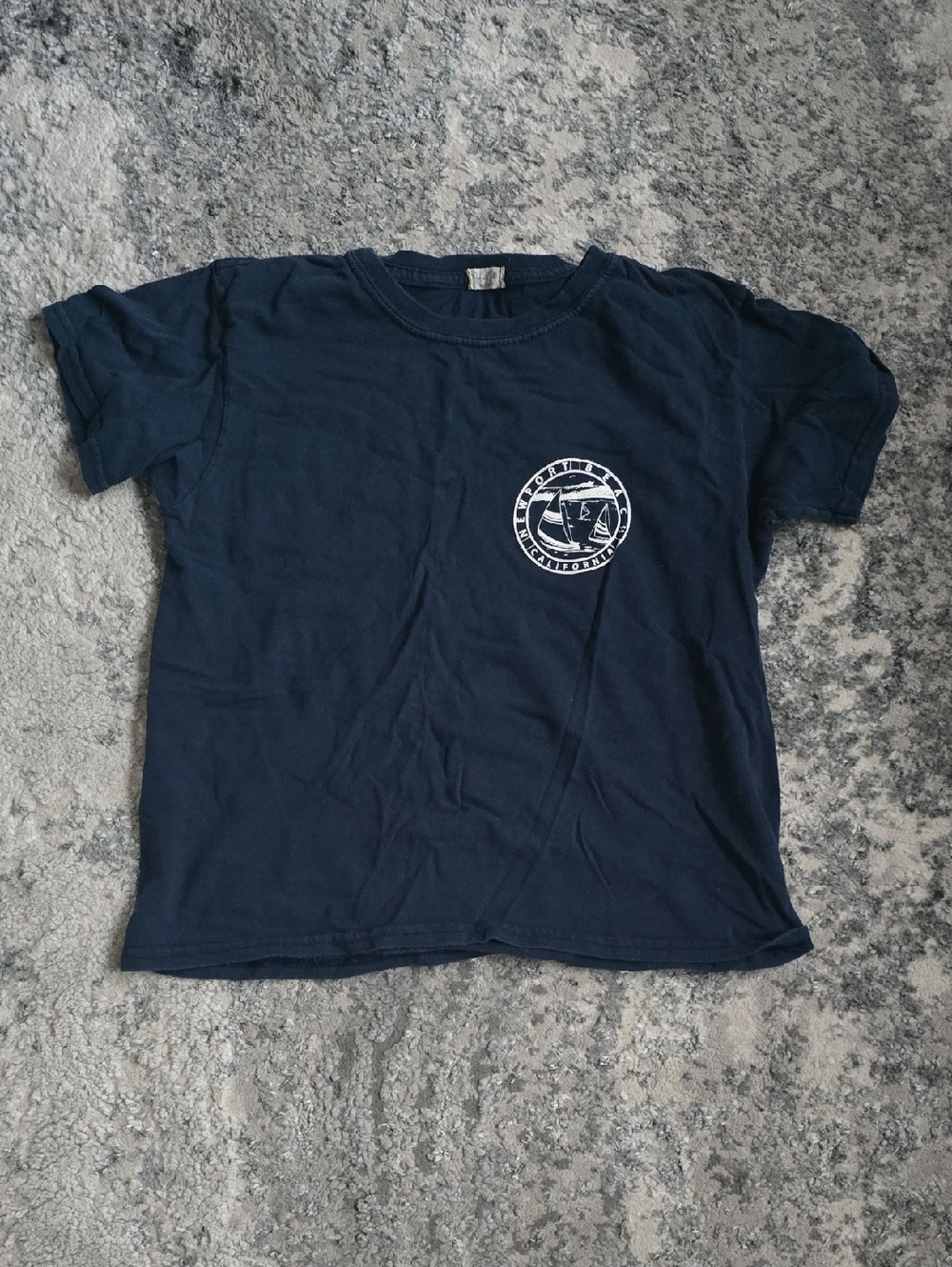 Brandy Melville Navy Short Sleeve Tee with White Logo